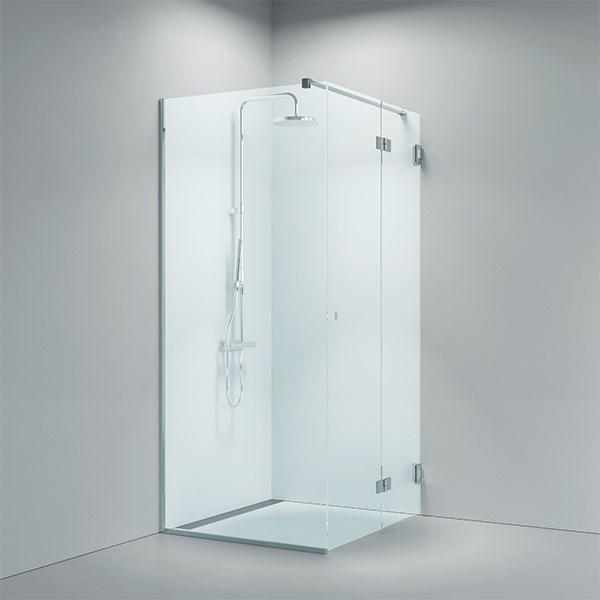 Strømberg Lucca 195 fastvæg med foldedør - Skræddersyet - Krom Strømberg Lucca 195 fastvæg med foldedør - Skræddersyet - Krom