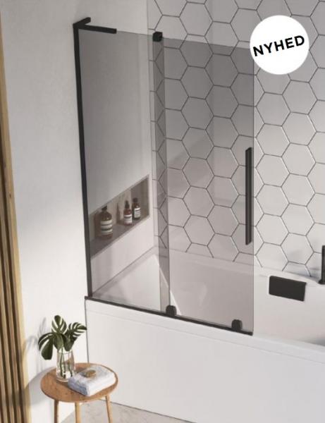 Str&oslash;mberg Faro 72 badekarv&aelig;g m/skyded&oslash;r - Klar glas/mat sort