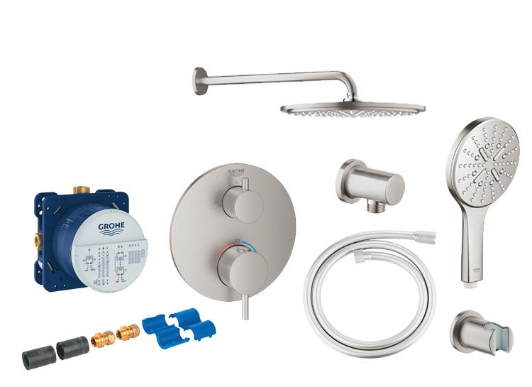 Grohe Atrio Rainshower 310 komplet brusesystem til indbygning m/SmartActive håndbrus - Steel Grohe Atrio Rainshower 310 komplet brusesystem til indbygning m/SmartActive håndbrus - Steel