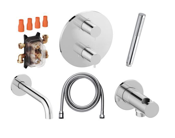 Damixa Silhouet komplet indbygningspakke til badekar � Krom