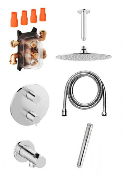 Damixa Silhouet komplet brusesystem til indbygning/loft - Krom Damixa Silhouet komplet brusesystem til indbygning/loft - Krom