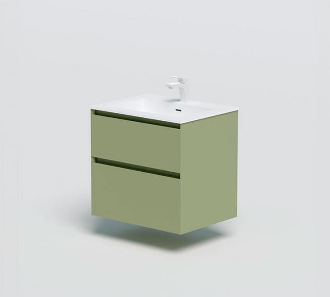 Str&oslash;mberg Lux 60 vaskeskab m/2 skuffer - Olive gr&oslash;n