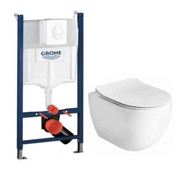 Lavabo Glomp rimless toiletpakke inkl. sæde m/soft-close, cisterne og hvid betjening Lavabo Glomp rimless toiletpakke inkl. sæde m/soft-close, cisterne og hvid betjening