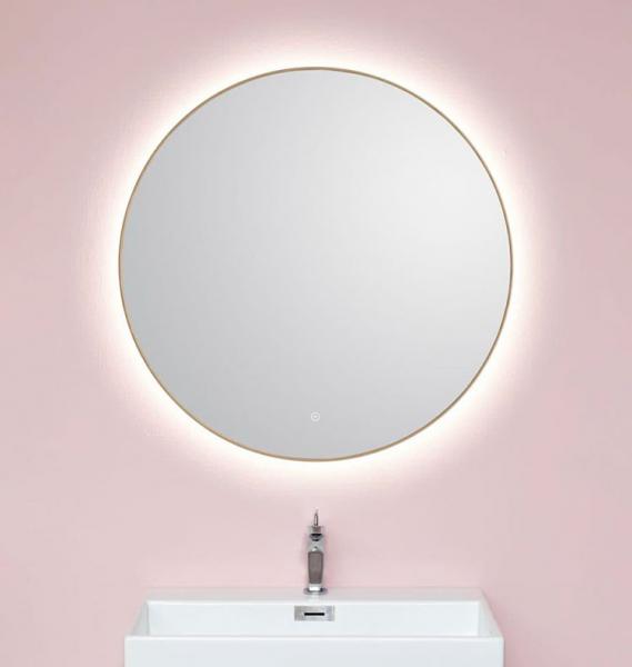 Cass&oslash;e Toscana spejl m/messing ramme, backlight og varme &Oslash;90