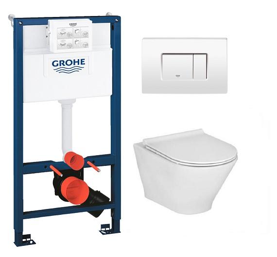 Laufen Roca Gap round RIMless toiletpakke inkl. s&aelig;de m/soft-close, mellem cisterne og hvid betjening