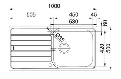 Franke SKX 611-L Rustfri st&aring;l k&oslash;kkenvask