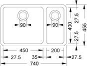 Franke Kubus KBX 160-45-20 R k&oslash;kkenvask