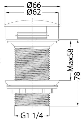 Hafa bundventil til h&aring;ndvask uden overl&oslash;b - Mat Sort