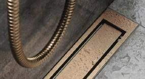 Unidrain afløb 1200 mm/10 mm ramme - Børstet kobber Unidrain afløb 1200 mm/10 mm ramme - Børstet kobber