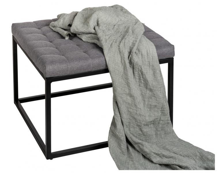 Wenko Amandalo metalskammel m/gr&aring; hylde - 60x60 cm - Mat sort