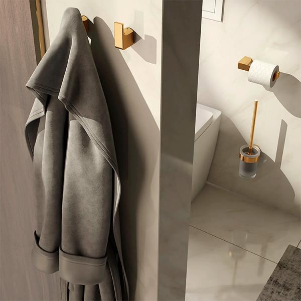 Hefe Piren s&aelig;t af badtilbeh&oslash;r - B&oslash;rstet messing