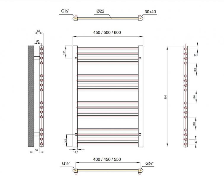 Kriss Space h&aring;ndkl&aelig;det&oslash;rrer - 45x86 cm - Hvid