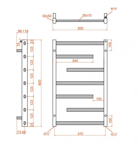Kriss Sirius h&aring;ndkl&aelig;det&oslash;rrer - 50x80 cm - Mat sort
