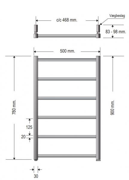 Strømberg Hagen håndklædetørrer - 50x78 cm - Matsort Strømberg Hagen håndklædetørrer - 50x78 cm - Matsort