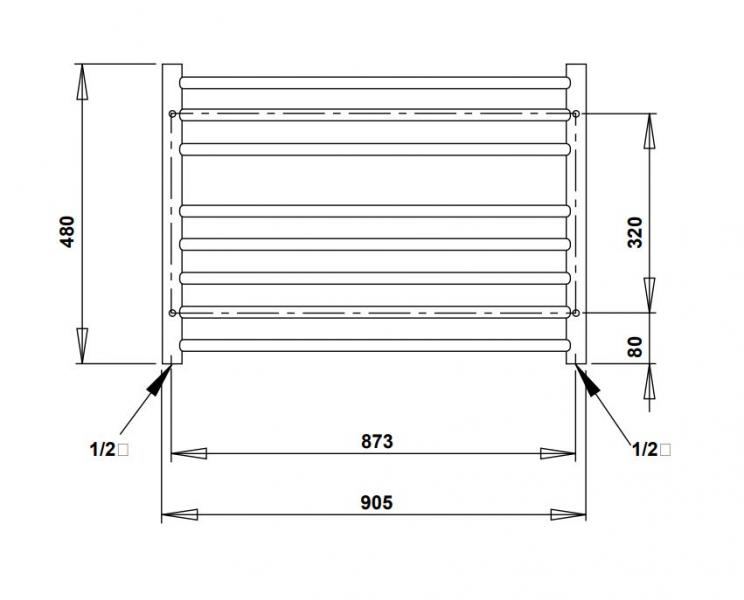 Strømberg Linus Håndklædetørrer - 90,5x48 cm - Hvid Strømberg Linus Håndklædetørrer - 90,5x48 cm - Hvid