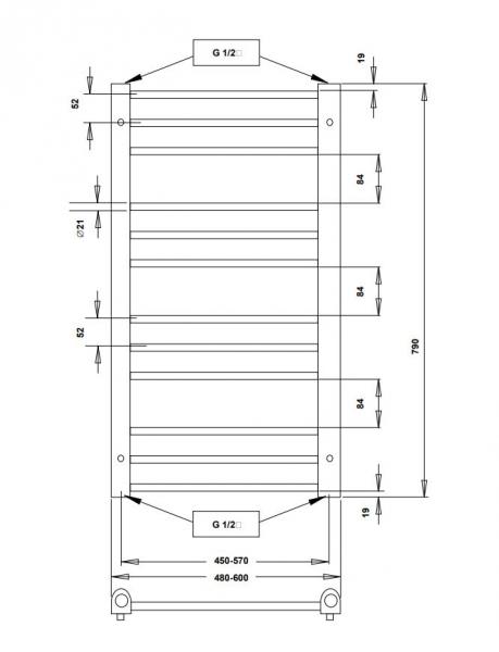 Str&oslash;mberg Fabero el h&aring;ndkl&aelig;det&oslash;rrer - 48x79 cm - Hvid