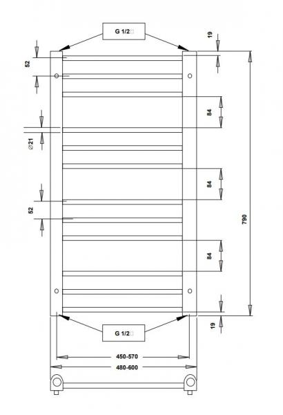 Str&oslash;mberg Fabero el-h&aring;ndkl&aelig;det&oslash;rrer - 48x79 cm - Krom