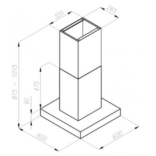 Eico Lucca I 60 ECO frithængende emhætte - Rustfrit stål Eico Lucca I 60 ECO frithængende emhætte - Rustfrit stål