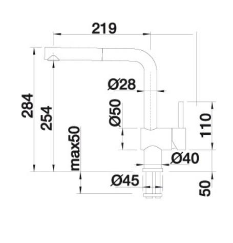 Blanco Linus-S k&oslash;kkenvandhane m/udtr&aelig;k - Antracit