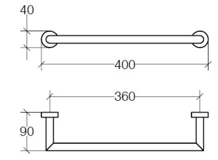 Cass&oslash;e h&aring;ndkl&aelig;destang 40 cm - Mat sort