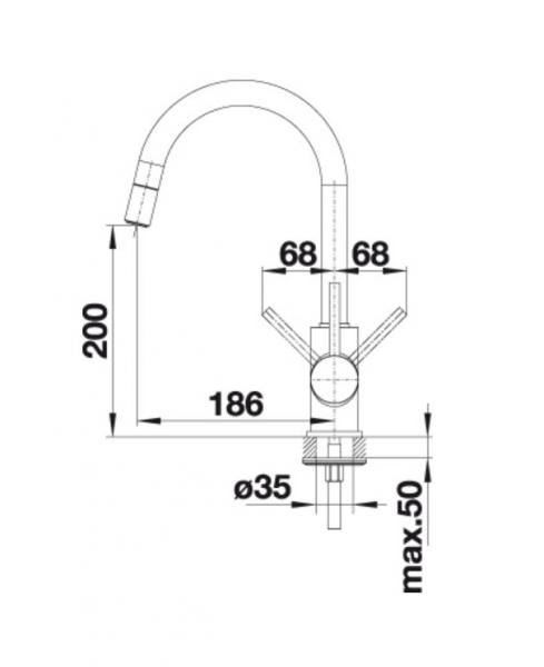 Blanco Mida-S k&oslash;kkenarmatur m/udtr&aelig;k - Antracit