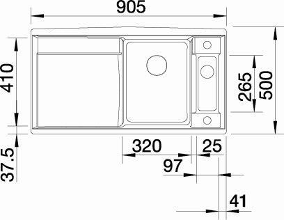 Blanco Axia III 5 S-F k&oslash;kkenvask - Antracit