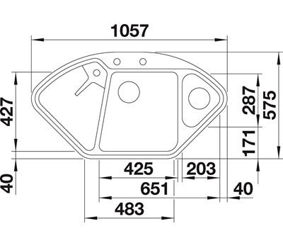 Blanco Delta II k&oslash;kkenvask - Antracit