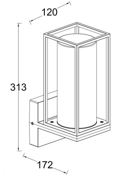 Lutec Tradition Flair 1 udend&oslash;rslampe til v&aelig;g - Mat sort