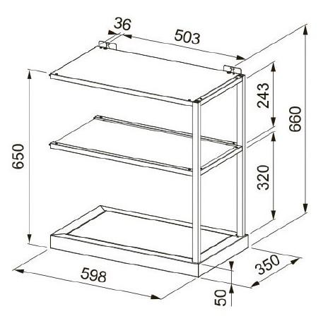 Eico Modular hyldemodul 60 BK Matt
