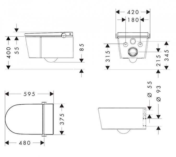 hansgrohe LavaPura Element S væghængt bidettoilet hansgrohe LavaPura Element S væghængt bidettoilet