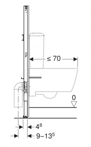 Geberit Duofix element til v&aelig;gh&aelig;ngt toilet m/udvendig cisterne 112 cm