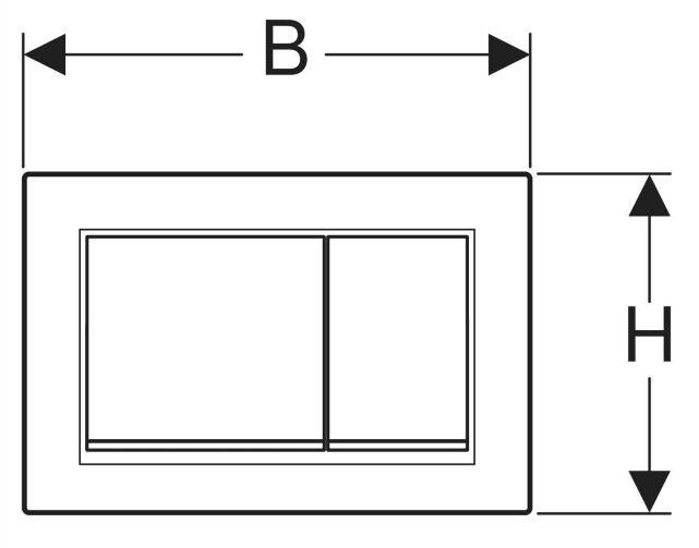 Geberit Omega 20 Square betjeningsplade easy-to-clean-belagt - Mat sort/sort Geberit Omega 20 Square betjeningsplade easy-to-clean-belagt - Mat sort/sort