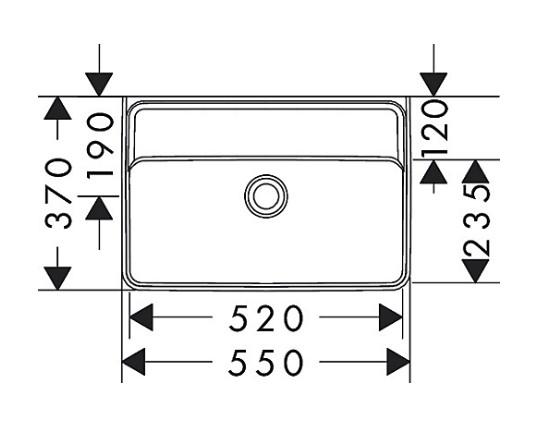 hansgrohe Xanuia Q 55 kompakt h&aring;ndvask t/v&aelig;g - Uden overl&oslash;b - Uden hanehul