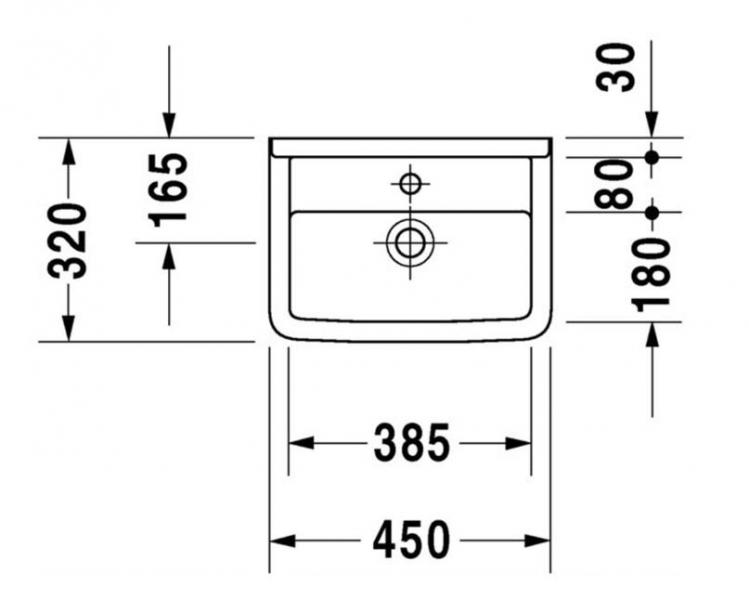 Duravit Starck 3 45 h&aring;ndvask t/v&aelig;g