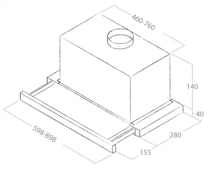 Outlet - Eico Elite 14 LUX Grix 90 X emh&aelig;tte til v&aelig;gmontering m/udtr&aelig;k - Rustfrit st&aring;l