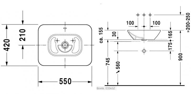 Duravit Me by Starck 55 fritstående bowlevask - Med overløb Duravit Me by Starck 55 fritstående bowlevask - Med overløb