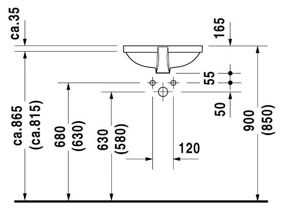 Duravit Foster 43 h&aring;ndvask t/underlimning - Uden hanehul