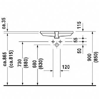 Duravit 2nd floor 53 håndvask t/underlimning - Uden hanehul Duravit 2nd floor 53 håndvask t/underlimning - Uden hanehul