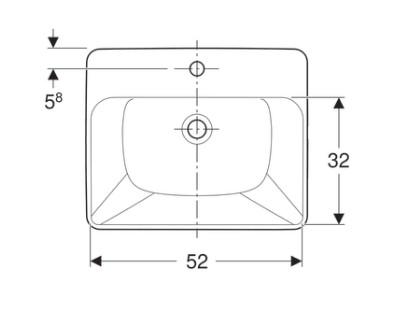 Geberit Variform 55 h&aring;ndvask t/delvis nedf&aelig;ldning - 1 hanehul