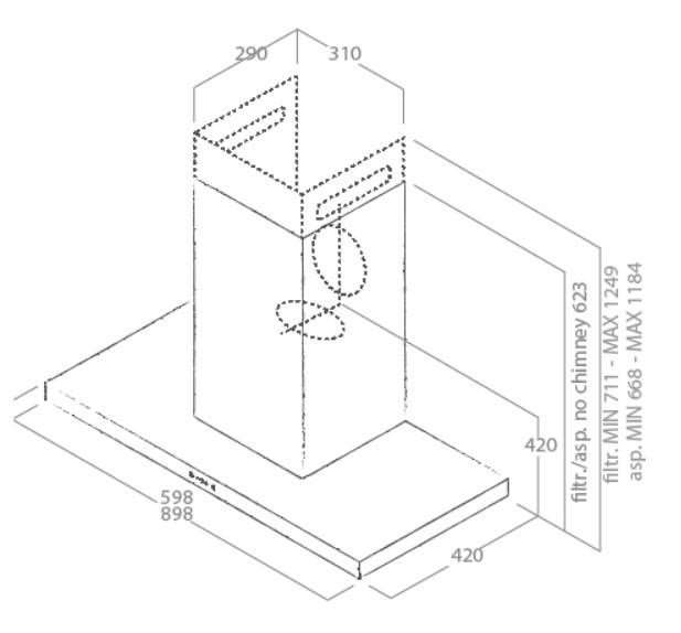 Eico Thin P 60 X emh&aelig;tte til v&aelig;gmontering - Rustfrit st&aring;l