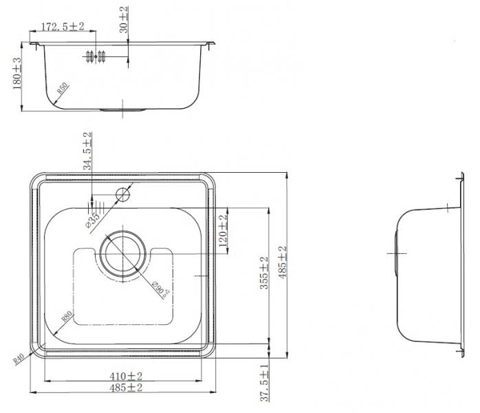 Lavabo LA 410 k&oslash;kkenvask i rustfrit st&aring;l
