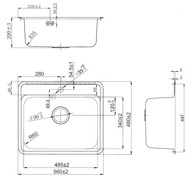 Lavabo LA 480 køkkenvask i rustfrit stål Lavabo LA 480 køkkenvask i rustfrit stål