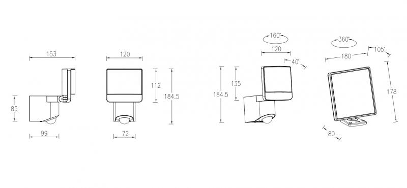 Lutec Solar Sunshine udendørslampe m/PIR-sensor og solceller - Lille - Mørk grå Lutec Solar Sunshine udendørslampe m/PIR-sensor og solceller - Lille - Mørk grå