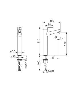 Oras Inspera 3001F h&aring;ndvaskarmatur t/bord - Krom