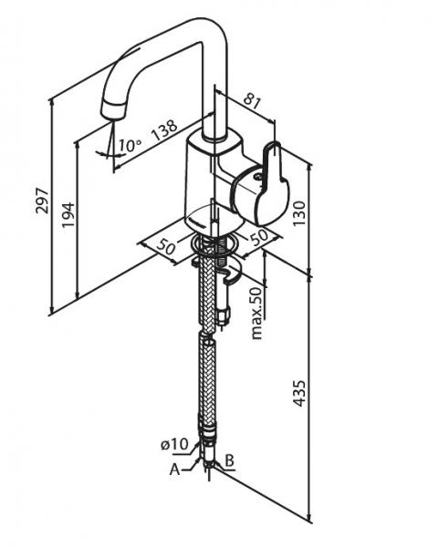 Damixa Pine h&aring;ndvaskarmatur m/Svingtud - Krom
