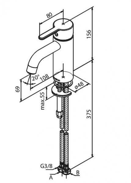 Damixa Silhouet S håndvaskbatteri u/bundventil - Børstet kobber Damixa Silhouet S håndvaskbatteri u/bundventil - Børstet kobber