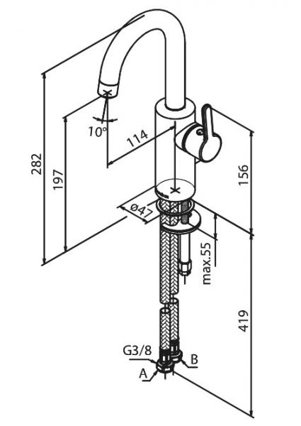 Damixa Silhouet Piccolo h&aring;ndvaskarmatur m/C-tud - B&oslash;rstet kobber