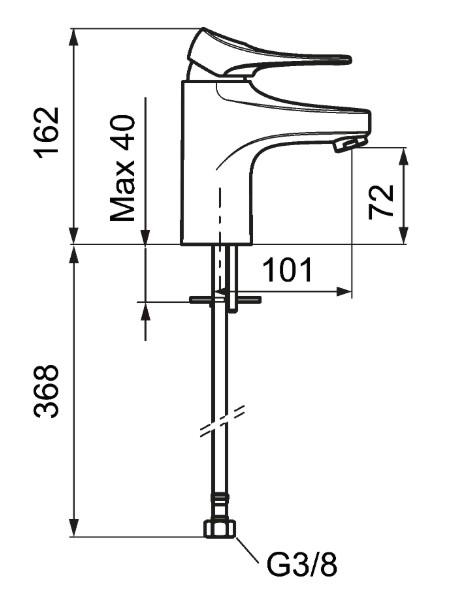 FM Mattsson 9000XE h&aring;ndvaskarmatur m/koldstart og Ecoflow