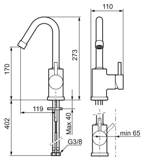 Mora Izzy Raw h&aring;ndvaskarmatur - R&aring; messing