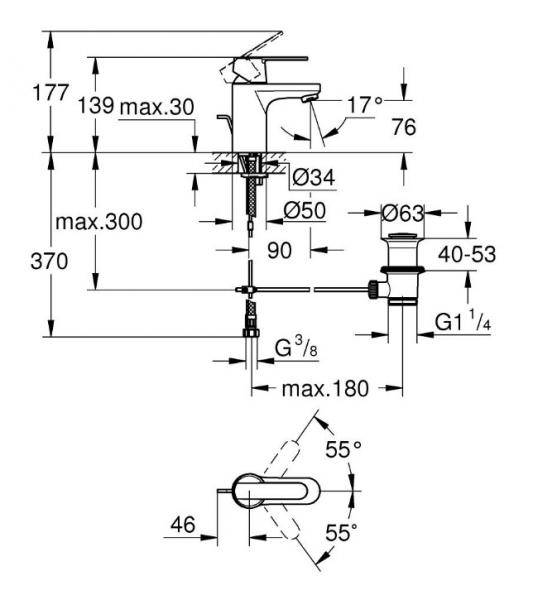 Grohe Get small h&aring;ndvaskarmatur m/bundventil